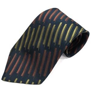 Jhane Barnes 100% Silk Blue Brown Striped Necktie